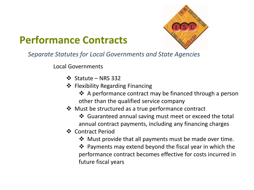 performance contracts