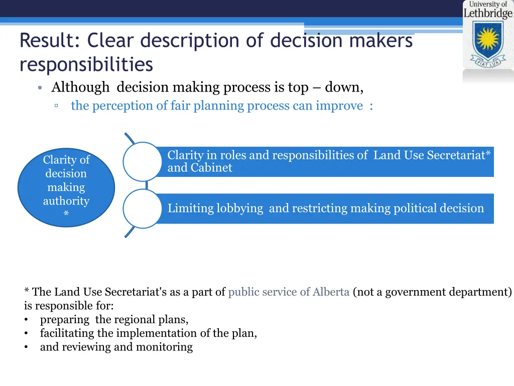 result clear description of decision makers
