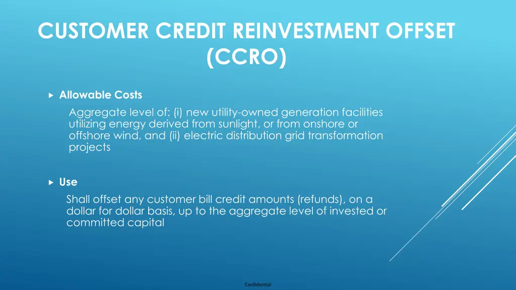 customer credit reinvestment offset ccro
