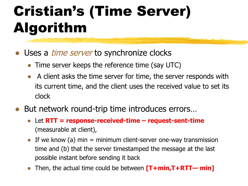 cristian s time server algorithm