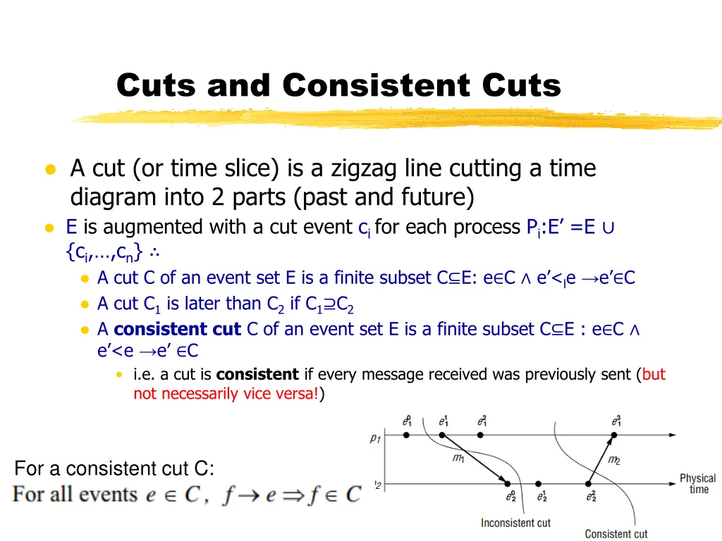cuts and consistent cuts