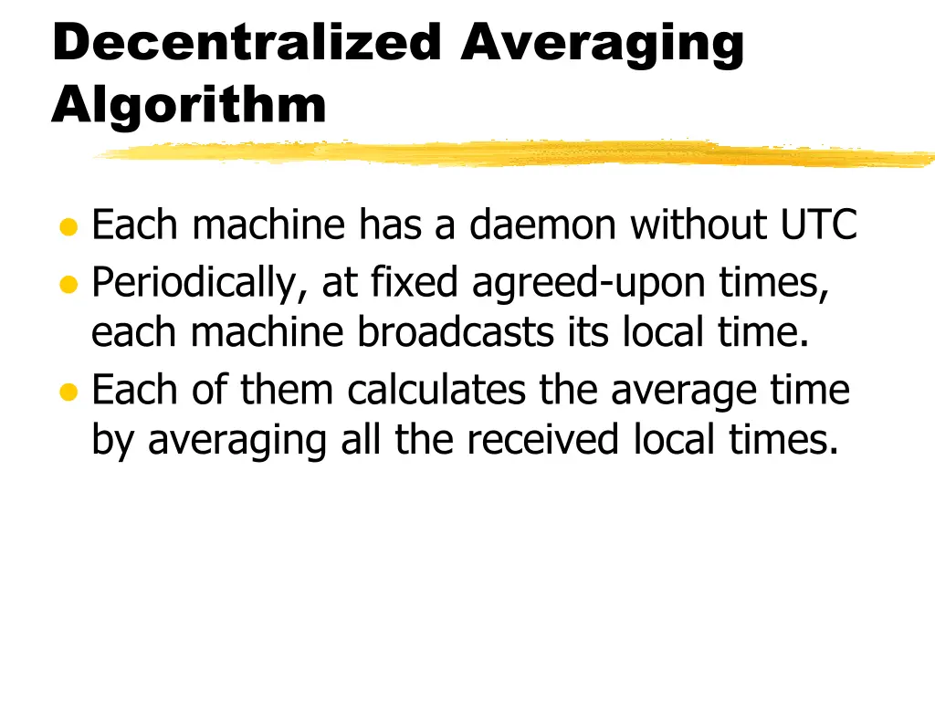 decentralized averaging algorithm