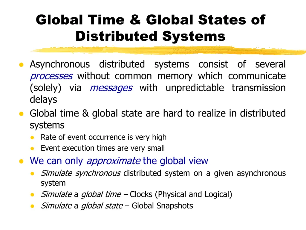 global time global states of distributed systems