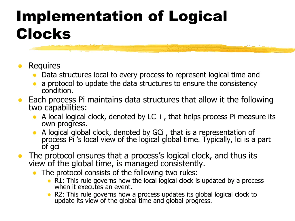 implementation of logical clocks