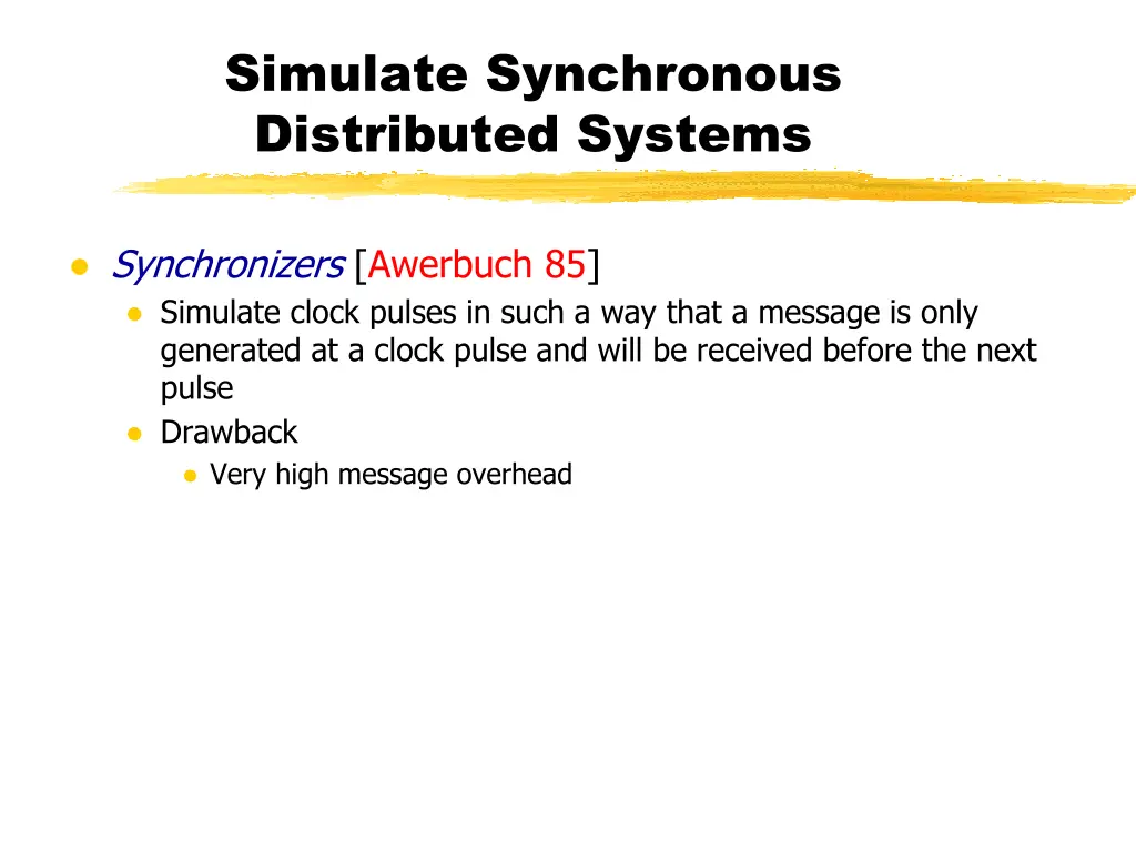 simulate synchronous distributed systems