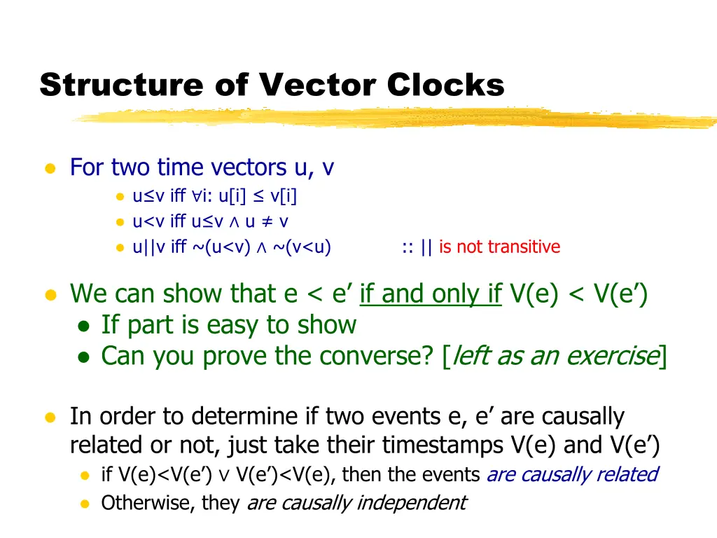 structure of vector clocks