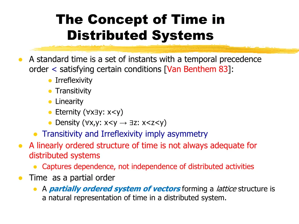 the concept of time in distributed systems