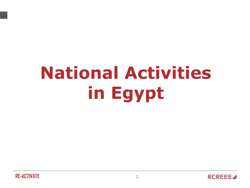 national activities in egypt