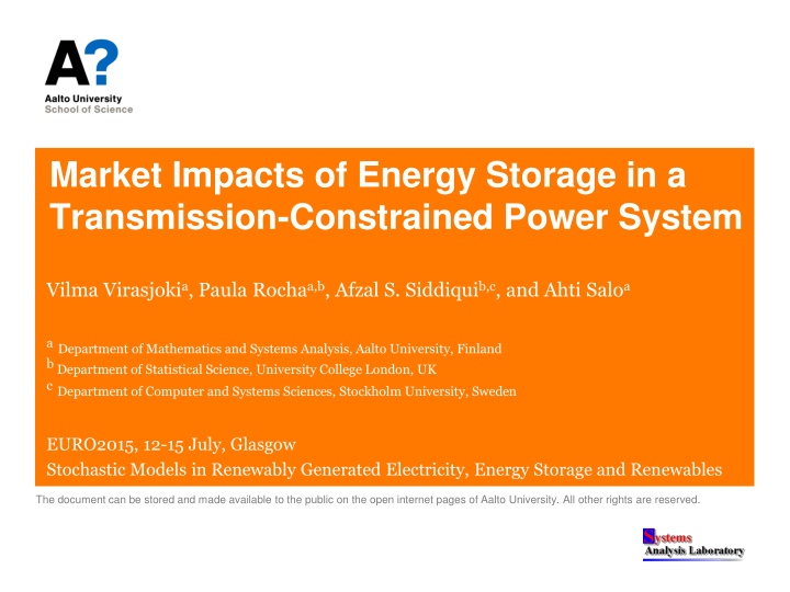 market impacts of energy storage