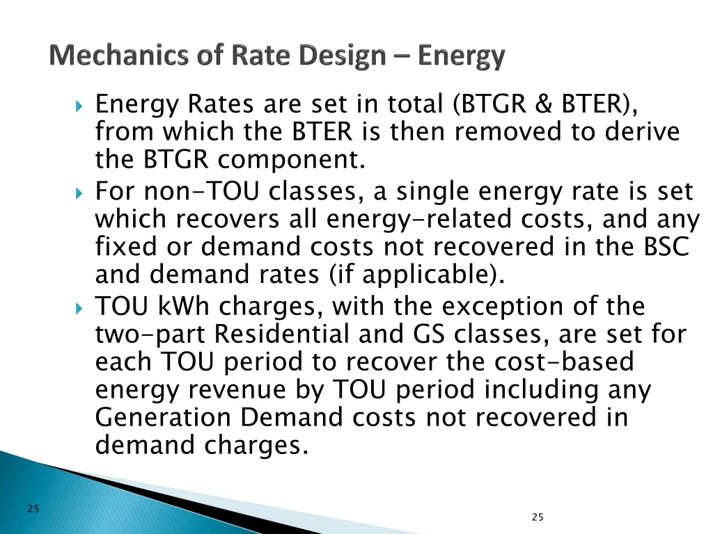 energy rates are set in total btgr bter from