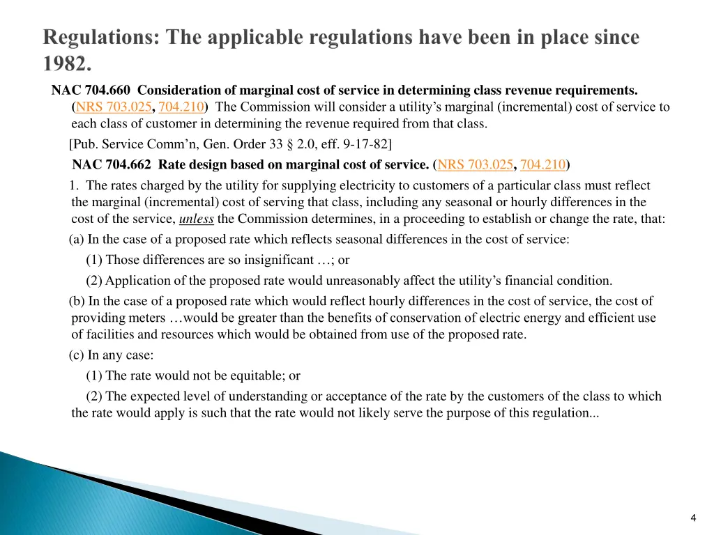 nac 704 660 consideration of marginal cost