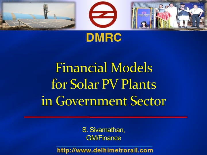 financial models for solar pv plants