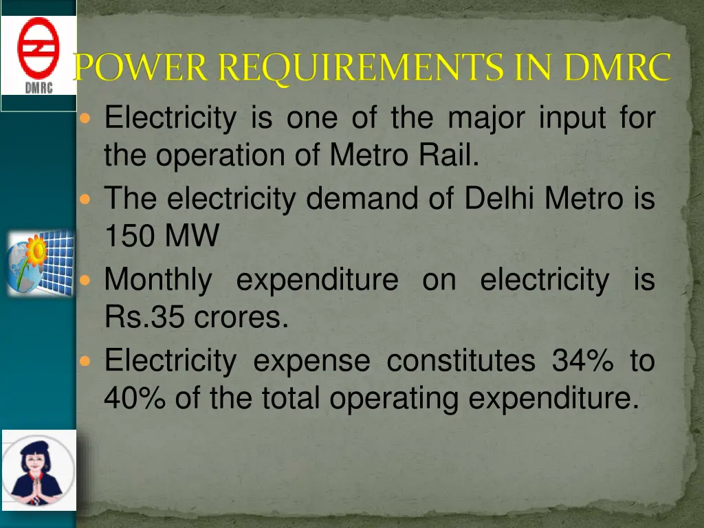power requirements in dmrc