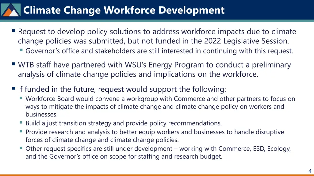 climate change workforce development