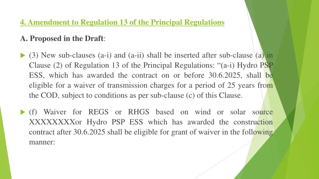 4 amendment to regulation 13 of the principal