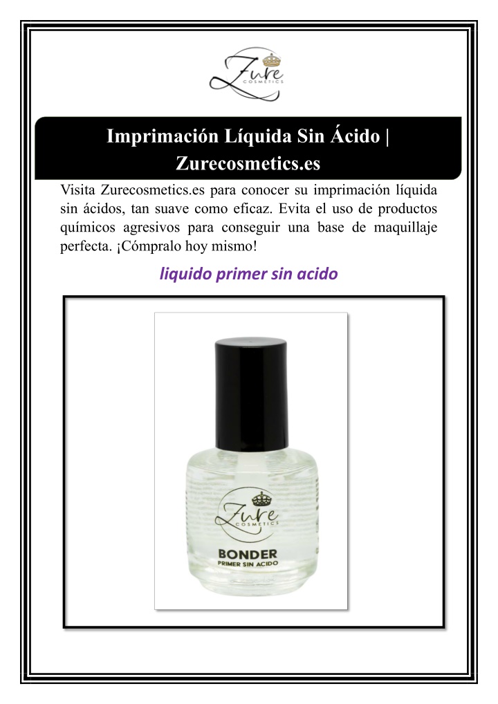 imprimaci n l quida sin cido zurecosmetics es