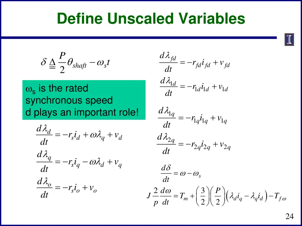 define unscaled variables