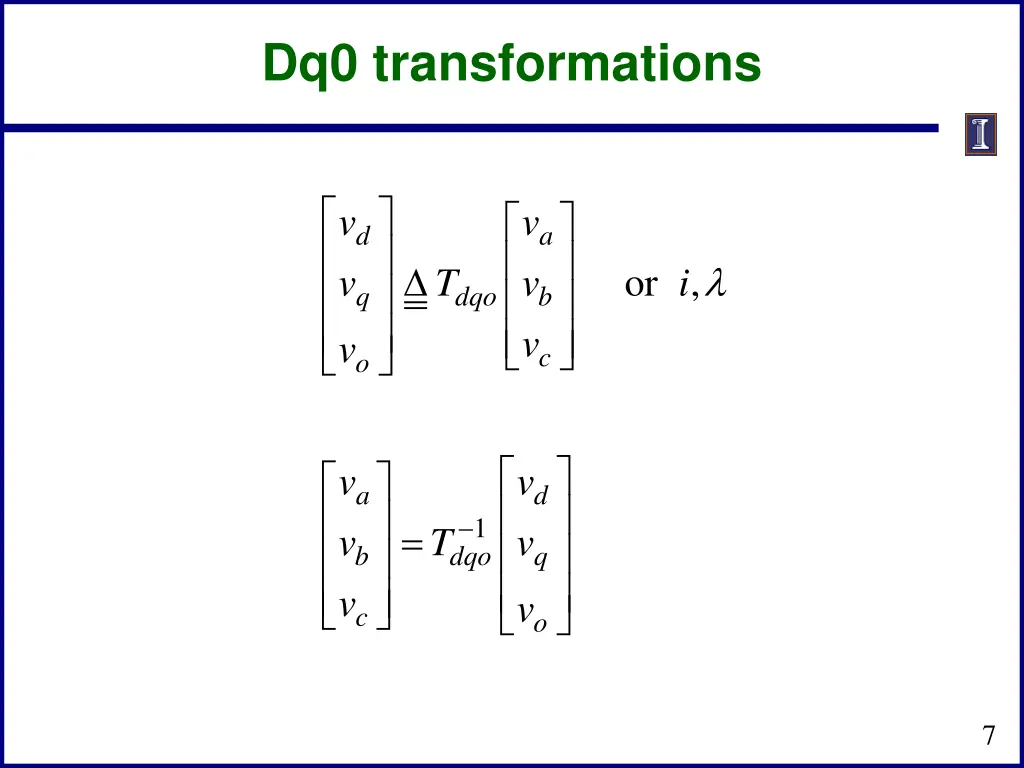 dq0 transformations
