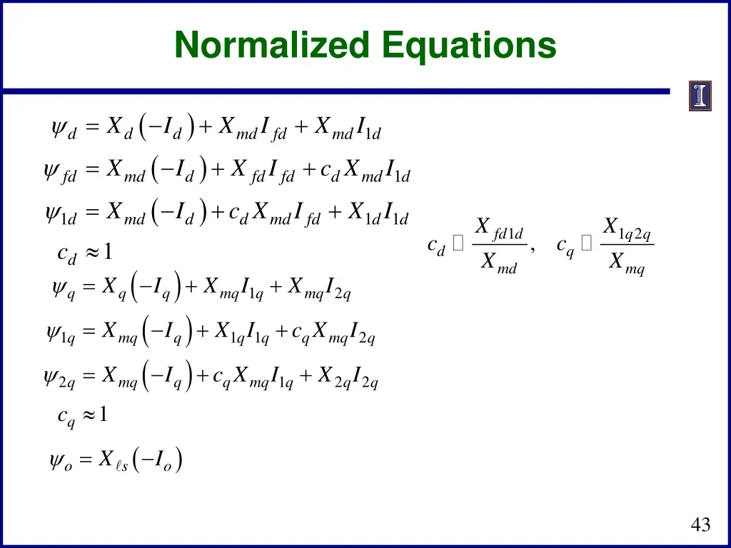 normalized equations