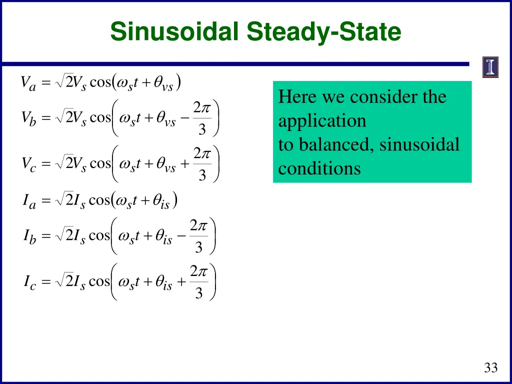 sinusoidal steady state