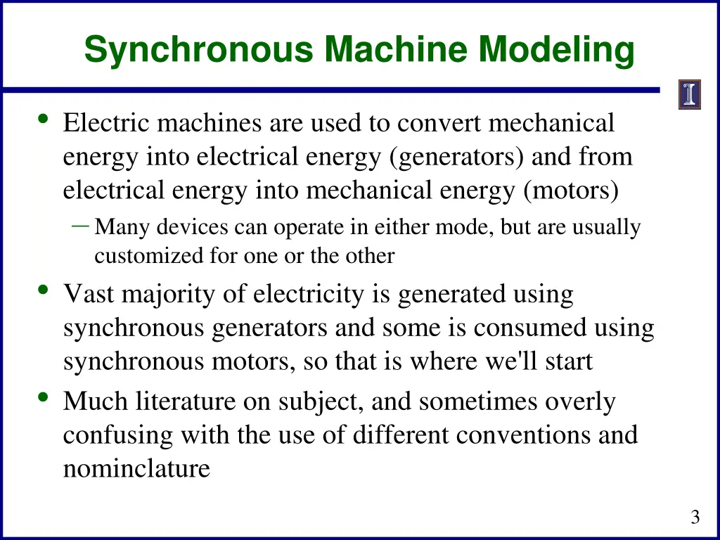 synchronous machine modeling