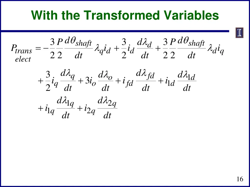with the transformed variables 1
