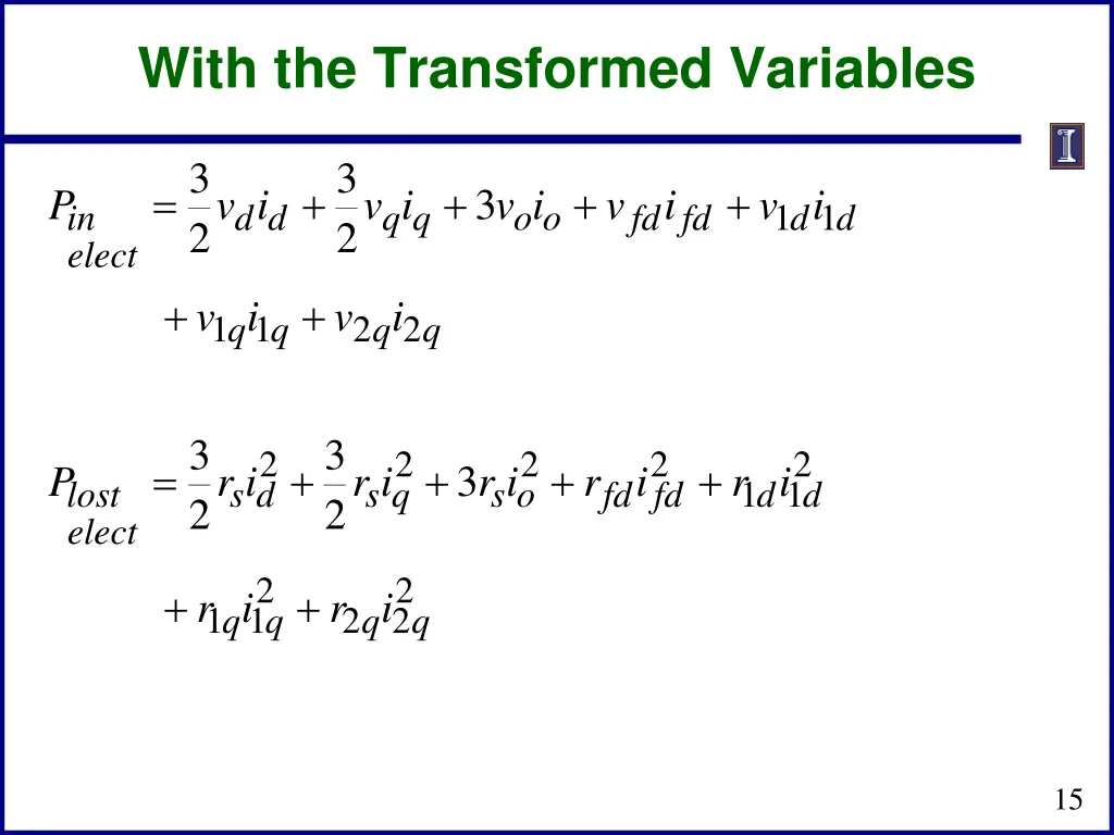 with the transformed variables