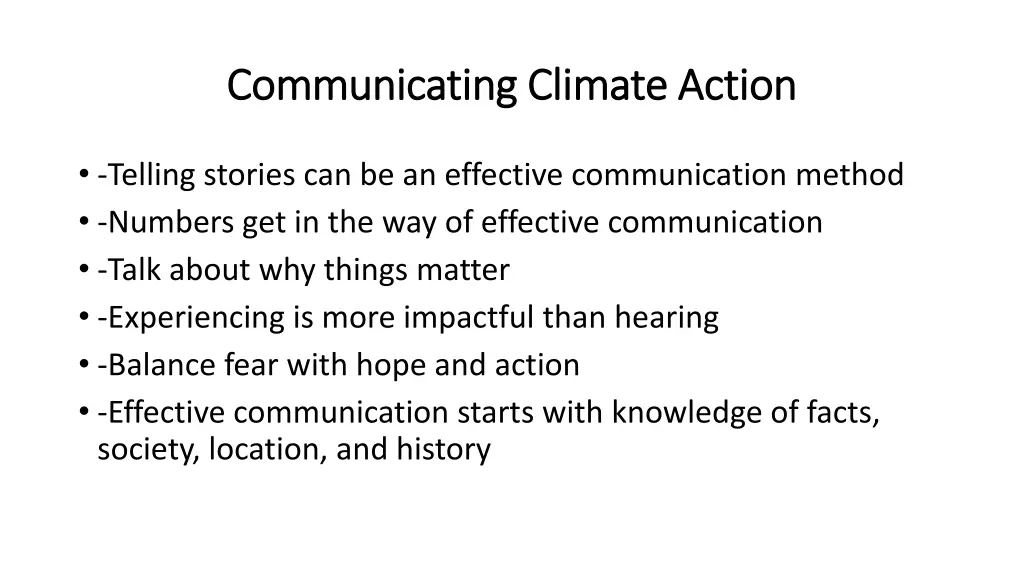 communicating climate action communicating
