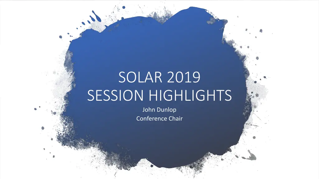 solar 2019 session highlights john dunlop