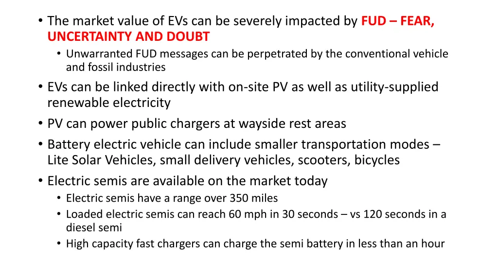 the market value of evs can be severely impacted