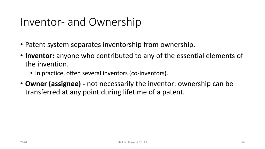inventor and ownership