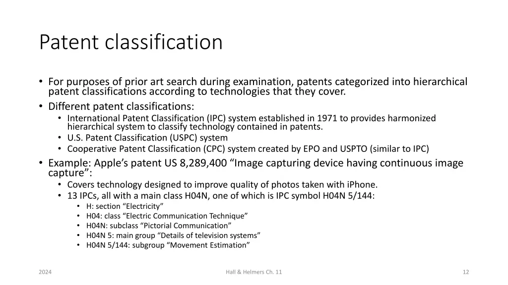 patent classification