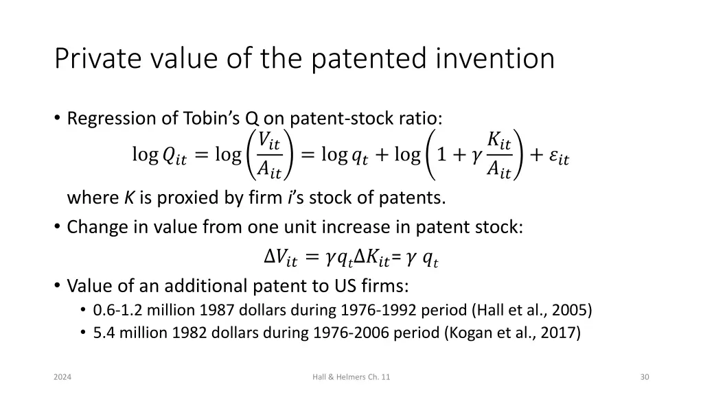 private value of the patented invention 3