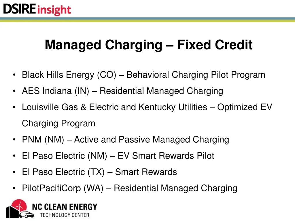 managed charging fixed credit