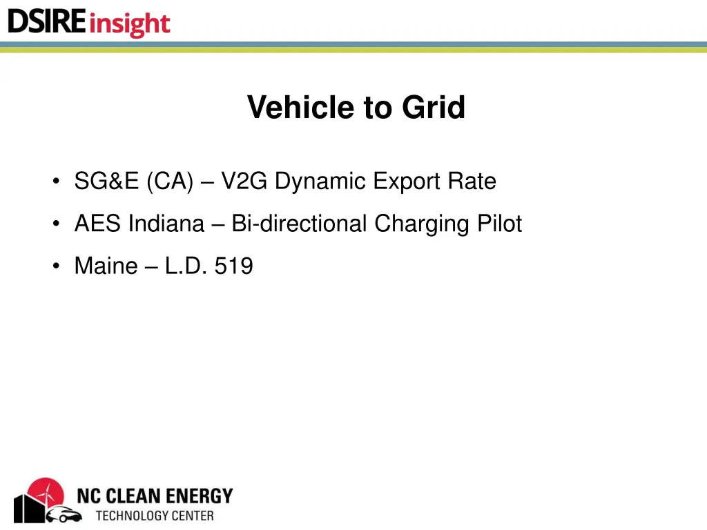 vehicle to grid