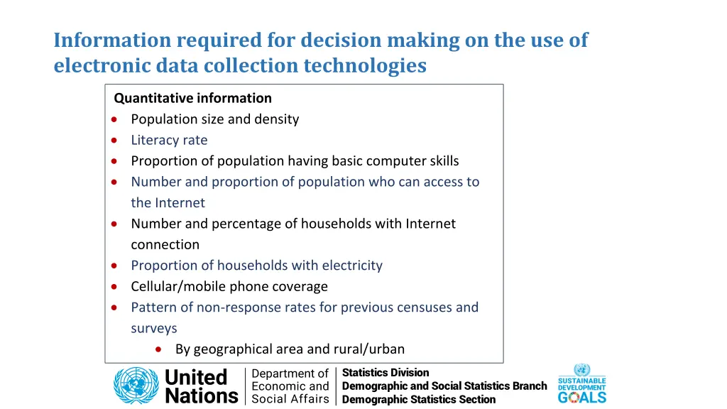information required for decision making