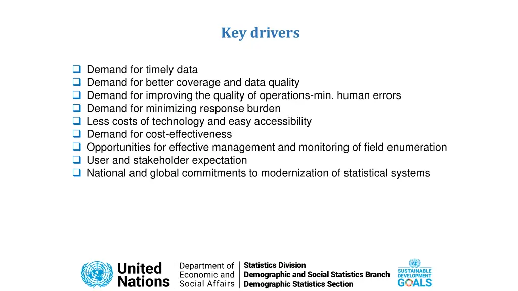 key drivers
