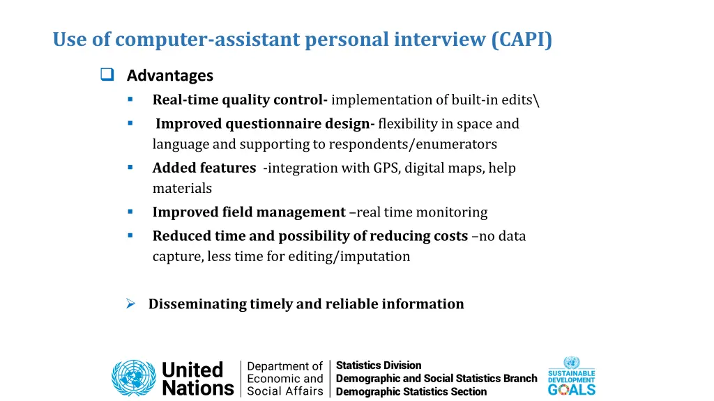 use of computer assistant personal interview capi