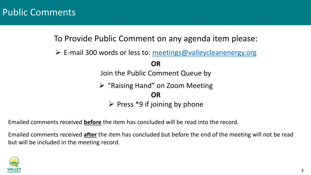 public comments