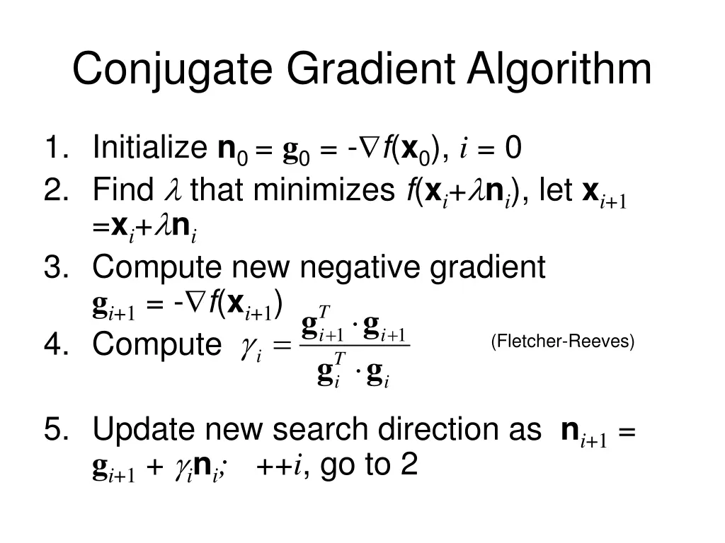 conjugate gradient algorithm