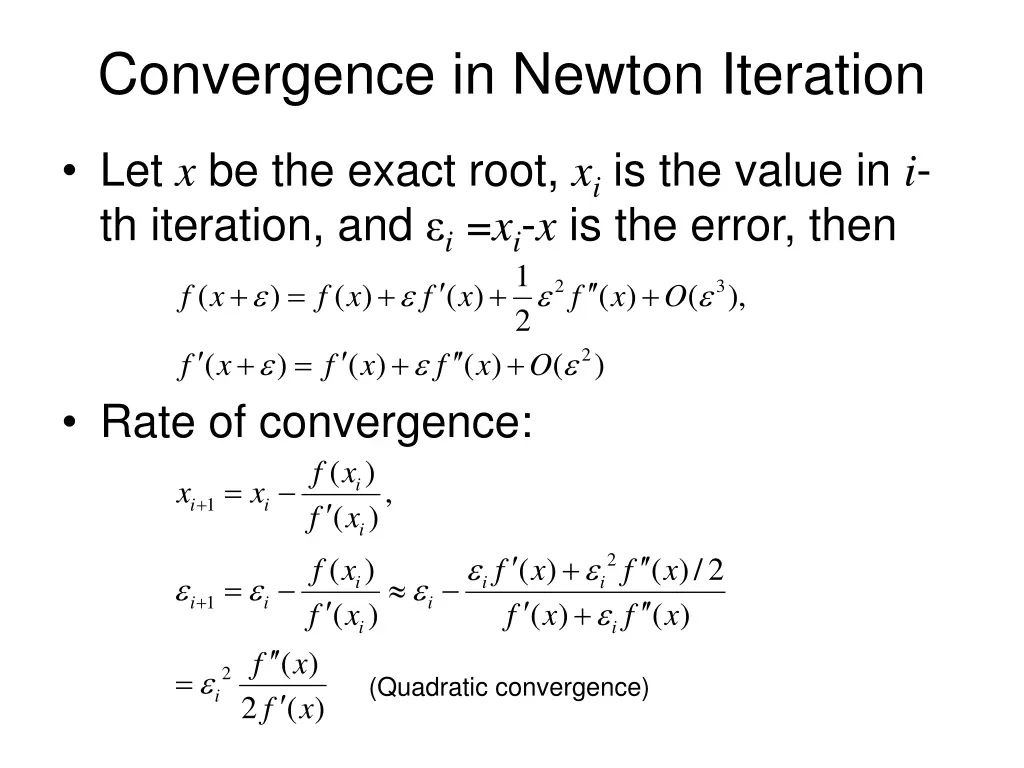 convergence in newton iteration