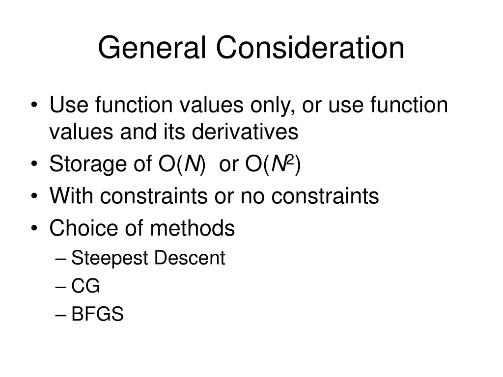 general consideration