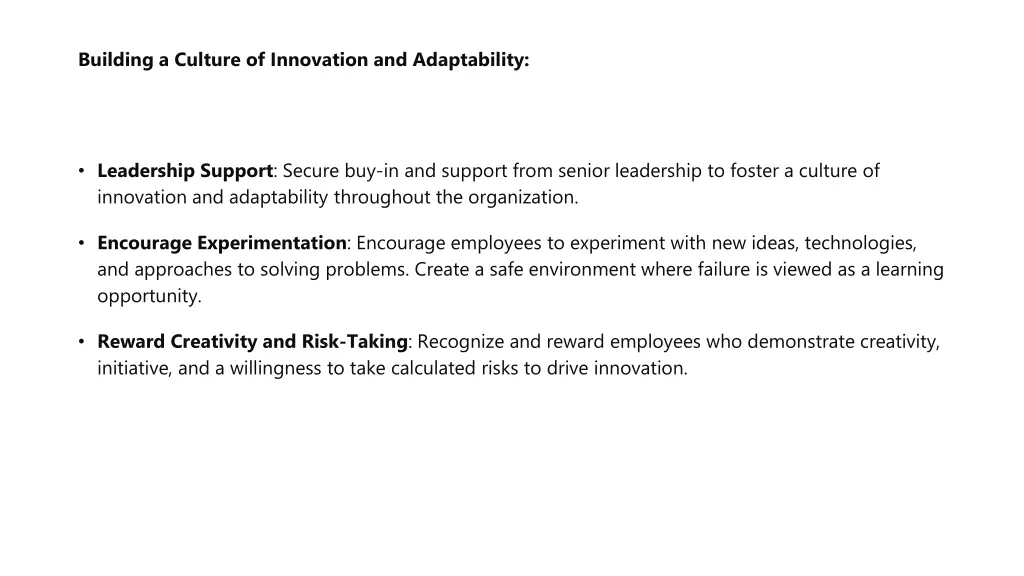 building a culture of innovation and adaptability