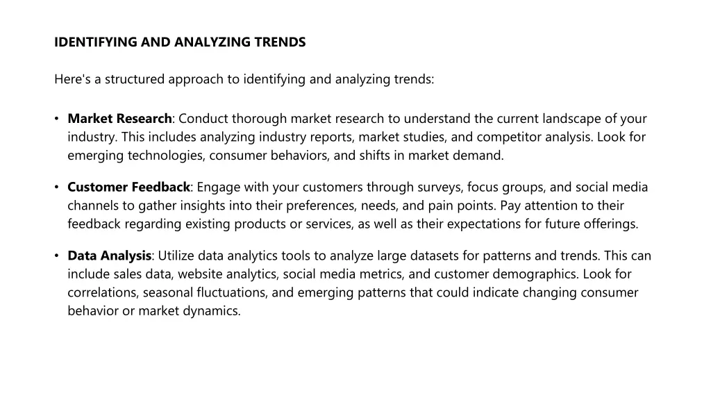 identifying and analyzing trends