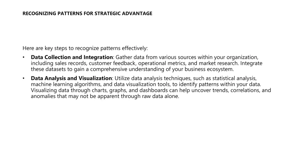 recognizing patterns for strategic advantage