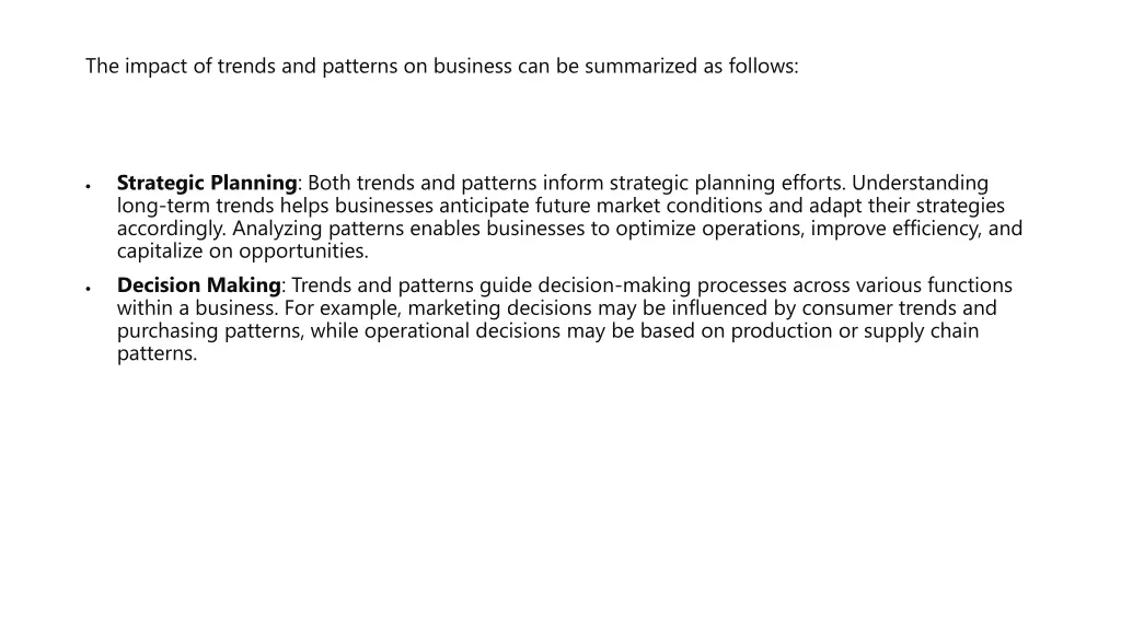 the impact of trends and patterns on business