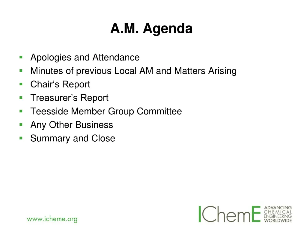 a m agenda
