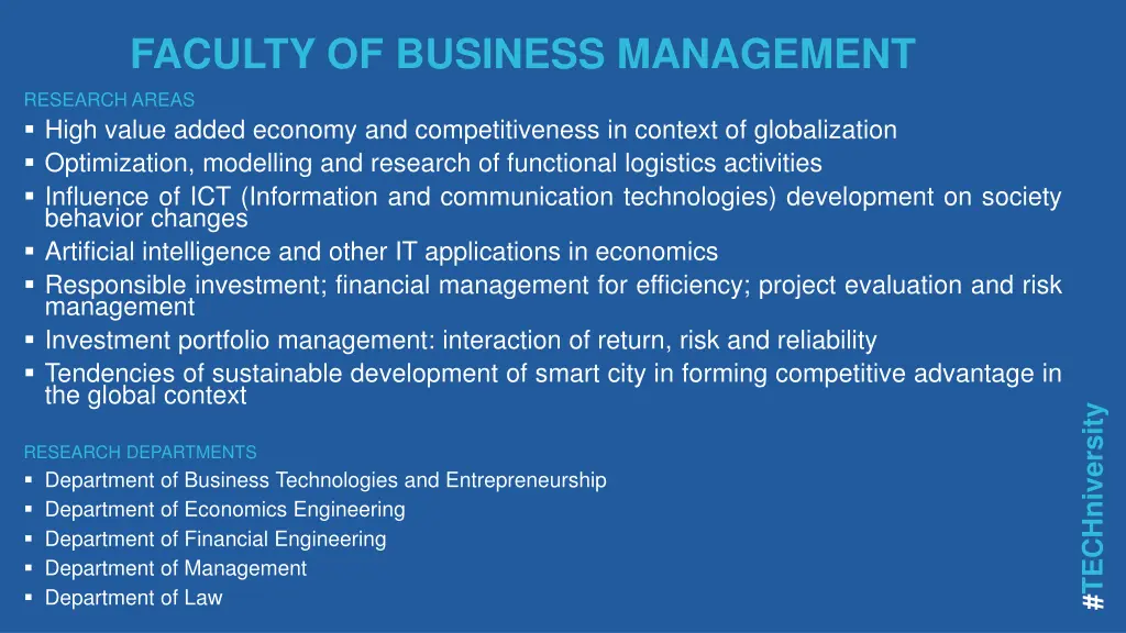 faculty of business management