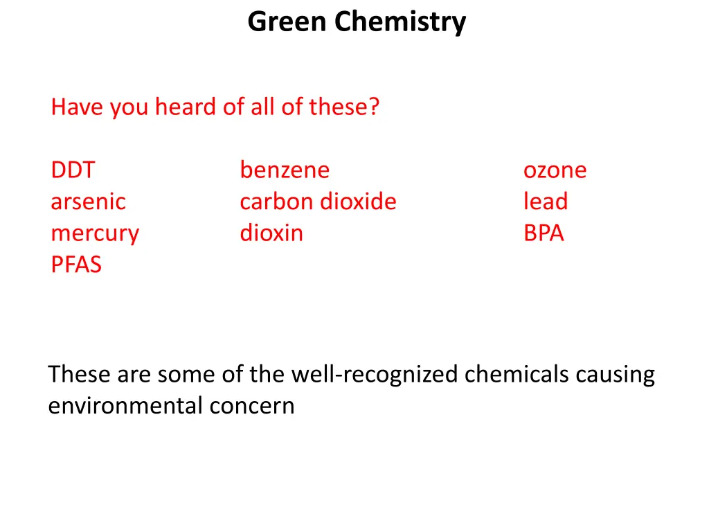 green chemistry 7