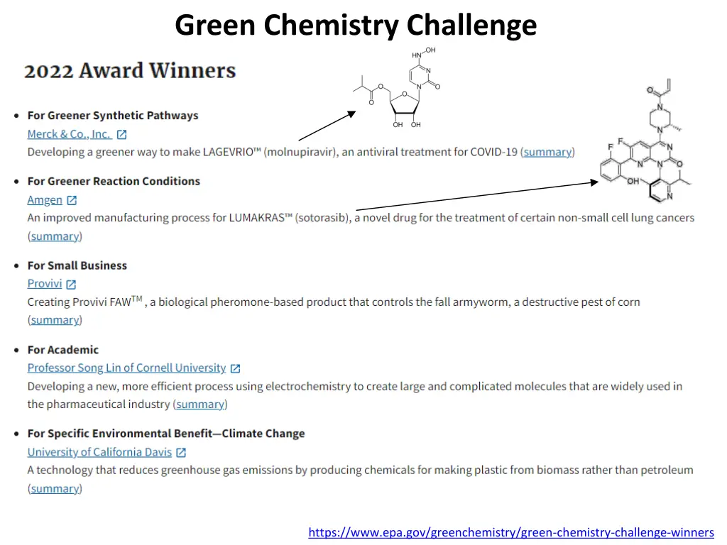 green chemistry challenge